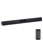 ZYMY Sound Bar for TV, PC Soundbar Speaker with Bluetooth 5.0, 2000mAH Rechargeable Battery, 20 Watt Gaming Soundbar with Remote Compatible AUX/RCA/FM/SD Card, Black