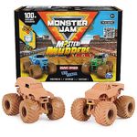 Monster Jam, Mystery Mudders 2-Pack Monster Trucks, Official 1:64 Grave Digger and Blue Thunder Die-Cast Vehicles, Wash to Reveal (Styles Will Vary)