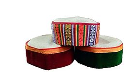 CHAMBA HERITAGE Unisex Himachali Kullu Kinnauri Patti Woolen Cap/Topi Multi-Pack of 3 Money Saver Pack Traditional Handcrafted pahadi topi Multicolour