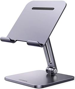UGREEN Tablet Stand for Desk, Aluminum Stand for iPad Extended Height, Adjustable Foldable Portable Desktop Stand Holder for iPad Pro 12.9 11 9.7 10.5 iPad Air Mini Galaxy Surface iPhone 14 Pro, Grey