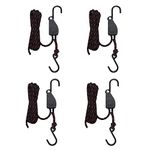 JSCARLIFE Secure Canoe and Kayak Bow and Stern Tie Down Straps Cargo on Car Top Roof Rack Adjustable Lashing Rope Ratchet Fixture Pulley Hanger (4 PCS)