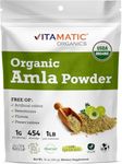 Vitamatic Certified USDA Organic Amla Berry Powder 1 Pound (16 Ounce) - Amalaki - Rich in Antioxidant Vitamin C | Supports Immunity - Gluten Free, Non-GMO, Kosher