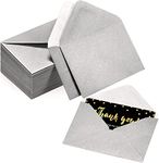 Gift Card Envelopes - 100pc Mini Envelopes, Paper Business Card Envelopes, Tiny Envelope Pockets for Small Note Cards, 4 x 2.7 Inches (Silver)