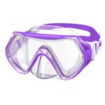 Kids Swim Goggles for Age 3-14, Snorkel Diving Mask Anti-Fog 180° Clear View Swim Mask with Nose Cover for Child Boys Girls Youth