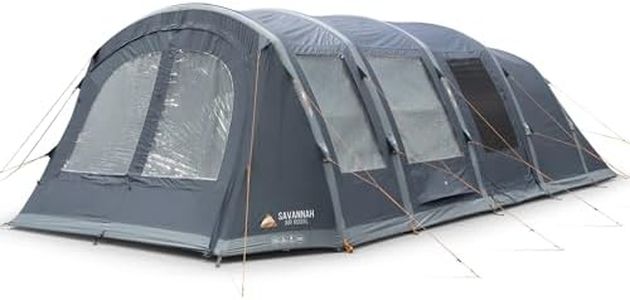 Vango Savannah Air 600XL 6-Person Inflatable Tent, 3 Queen Size Bedrooms