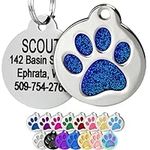 GoTags Paw Print Round Stainless St