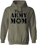 zerogravitee Proud Army Mom Hooded Sweatshirt in Military Green - Green - X-Large