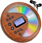 KLIM Discover Wood + Portable CD Player Walkman with Long-Lasting Battery + New 2024 + with Headphones + Radio FM + MP3 CD Player Portable + SD Card, FM Transmitter, Bluetooth + Ideal for Cars