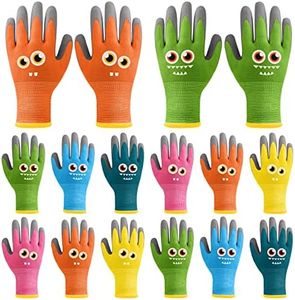 12 Pairs Kids Garden Gloves Children Gardening Gloves Rubber Coated Yard Work Gloves for Toddlers Boys Girls (Small (Age 3-5))