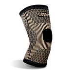 JIUFENTIAN Copper Knee Brace for Women and Men-Copper Knee Compression Sleeve Copper Knee Sleeves for Knee Pain, Arthritis, Sports and Recovery Support-[Single] (Copper-TAN, Large)