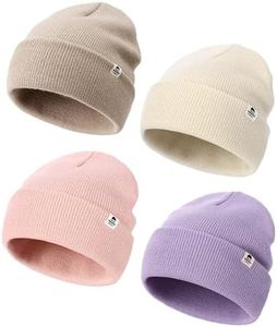 FURTALK 4 Pack Toddler Kids Beanie Boys Girls Baby Winter Hat Warm Knit Stretchy Breathable Hat