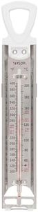 Taylor Stainless Steel Candy and Deep Fry Thermometer, 12-Inch Analog Paddle with Pan Clip, Ideal for Frying, Sugar, Brewing, Syrup, and More, White