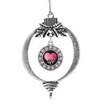 Inspired Silver - Aunt Charm Ornament - Silver Circle Charm Holiday Ornaments with Cubic Zirconia Jewelry