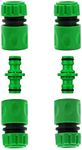 CaLeQi 2PCS Double Male Hose Connectors & 4PCS End Quick Connectors for Hose Pipe fitting 1/2" Plastic Tap Connector