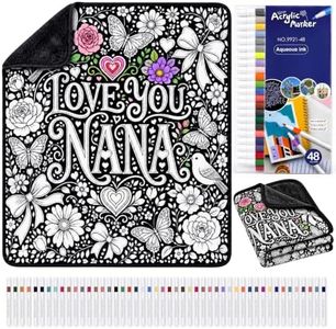 Halloween Washable Coloring Blanket Kit-48-Color Markers for Kids & Adults