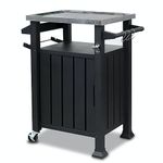 Casa Mia Pizza Oven Table - Outdoor Kitchen Trolley/BBQ Stand with Gas Bottle Storage