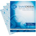 Saniderm Tattoo Aftercare Bandage – Convenient, Faster Tattoo Healing and Protection – Sterile, Waterproof, and Latex-Free (6" x 8" Sheets x 3)