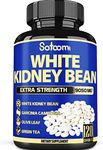 6in1 White Kidney Bean Extract Capsules 9050 Mg - with Garcinia Cambogia, Olive Leaf, Green Coffee Bean & More - Energy, Immune Support & Body Form Management for Women & Men - 120 Count