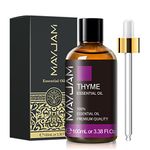 MAYJAM Thyme Essential Oil, 3.38FL.OZ Pure Essential Oils, Premium Thyme Oil for Diffusers, Massage, Candle Making, DIY Soap(100 ml)