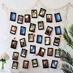 Party Propz 10Pcs Paper Photo Frame 5x7 Kraft Paper Picture Frames DIY Cardboard Photo Frames with Wood Clips and Jute Twine (Black) | photo frame for wall | photo frame for wall hanging |photo frame for wall decoration