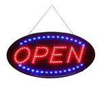 SK Depot™ Open Sign Premium Products 19"x10" LED Open Sign Electronic Billboard Bright Advertising Board Flashing Window Display Sign with Motion -"Open" (Red/Blue) - Two Modes…