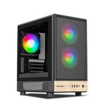 Ant Esports 300 Air Mini Mid-Tower Computer Case/Gaming Cabinet - Black | Support Micro-ATX, Mini-ITX | Pre-Installed 2 Front & 1 Rear Rainbow Fan