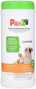 Protex PawZ SaniPaw Odor Eliminating Dog Paw Wipes (60 Wipes) Cleansing Dog Grooming Wipes, Simple & Safe Lickable Ingredients - Paw Cleaner for Dogs, Pet Wipes