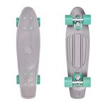 Retrospec Quip Skateboard 22.5" | Classic Retro Plastic Cruiser Complete Skateboard | Compact Board w/Grippy, Molded Waffle Deck