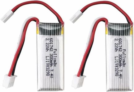 YUNIQUE Green-Clean-Power - Set de 2 Batteries au Lithium 7.4V 300mAh pour WLToys F959, XK A600 | Compatibilité Étendue avec Avion RC | Performances Prolongées, Argenté