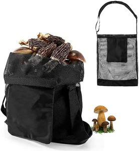 Mushroom Foraging Bag, Black Adjustable Collapsible Breathable Hunting Bags with Mesh,Seashell Mushrooms Basket Harvesting Pouch for Outdoors Picking Lovers