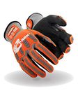 MAGID T-REX Flex Series Lean Ultra-Lightweight Low-Profile Impact Gloves with Foam Nitrile Palm Coating Size 9/L, Grey Shell | Orange Tpr | Black Hyperon Grip (1 Pair)