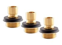 Gilmour 400GAQP Brass Male Quick Connect for Outdoor Garden Hoses - 3 Pack