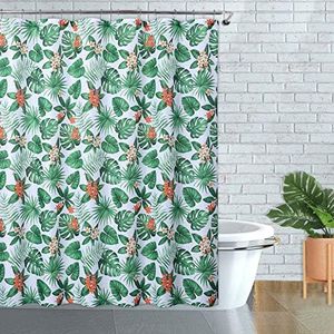 FairOnly Shower Curtains 72x72 Inches for Bathroom, Waterproof Green Leaf Waterproof Decoration Shower Curtain