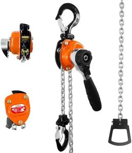 TKK Mini Lever Chain Hoist 1/4 Ton - 550lbs Capacity, 10ft Lift, Safety Hooks - Portable Manual Hoist for Garages, Warehouse, Automotive - Come Along Winch, Ratchet G80 Chain Fall Hoist