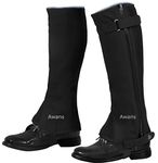 Horse Riding Half Chaps Equestrian/New Unisex/Washable Amara Suede Leather; Colour: Black | Size: Large