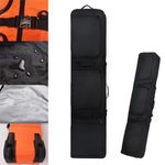 Padding Snowboard Bag with Wheels for Air Travel & Road Trips - Rolling Double Bag Fits Single Ski or 2 Sets, Waterproof with Pockets & Adjustable Shoulder Strap