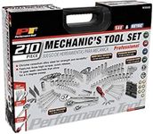 Performance Tool W30503 Professional Mechanic Socket Tool Kit Set With Case | Deep Wall & Standard Sockets | SAE & Metric | 1/4 & 3/8 Drive | Set of 210