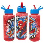 Marvel Spiderman 1L Kids Water Bottles with Straw by Polar Gear - Spiderman Gifts School Water Bottle - Back to School Supplies Boys Water Bottle - Spiderman Water Bottle with Dust Cover Spout