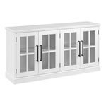 Bush Furniture Westbrook Stand for 75 Inch TV | Living Room Entertainment Center with Storage, 60W, White Ash