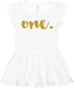 Bump and Beyond Designs Girls First Birthday Dress, One Summer Dress (White/Gold 18 months)