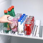 Dntorx Drink Organizer for Fridge, 5 Row Adjustable Soda Can Dispenser for Refrigerator Automatic Pusher Glide Drink Dispenser for refrigerator organizers and storage Holds up to 25 Cans