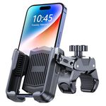 Rolgno Bike Phone Holder,[Camera Friendly] [Built-in Holder for Airtag] Motorcycle Phone Mount,360° Rotatable Motorbike Bicycle Phone Holder, Compatible with iPhone 16/15/14 and More 4.7-6.8'' Phones