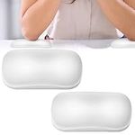 TOROKOM 2Pcs Elbow Pads for Desk, Ergonomic Arm Rest Pads Elbow Wrist Arm Rest Support Non-Slip Base, Armrest Cushion Manicure Hand Rest for Acrylic Nails Tech,Office Desk (White)