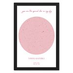 Ritwika's Personalized Plain Starmap Message Name Location Date Premium Digital Print Synthetic Frame With Glass For Wall Decor, Size 13.5 x 19.5 IN, Set Of 1 (Pink)