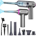 7000Pa Mini Vacuum Cleaner: Handheld Vacuum & Electronics Duster & Hand Pump Cordless Keyboard Vac Kit 3-Gear Compressed Air Blower for Computer Sewing Machine Laptop Car Home Office (Grey)