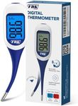 FDK Large LCD Screen Digital Thermometer for Fever, 8 Seconds Fast & Accurate Readings, Large LCD Dual Color Backlight Flexible Tip Ideal for Adults Kids and Babies FSA