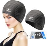 Large Swimming Cap Durable Silicone Waterproof Swimming Cap Ideal for Long Hair and Thick plaits Keep Hair Dry While Swimming