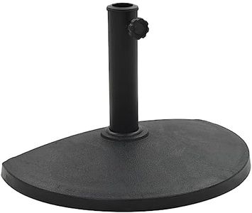 vidaXL Parasol Base Umbrella Weight Base Stand Standing Market Patio Outdoor Garden Heavy Duty Umbrella Holder Half Round Polyresin 9 kg Black