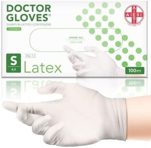 AIESI® Gants jetables en Latex avec poudre usage médical DOCTOR GLOVES (Paquet de 100 pièces) taille S