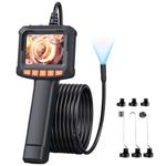 Endoscope Inspection Camera,Hopefox 2.4'' IPS Screen Borescope Camera with 8 LED Lights, IP67 Waterproof Endoscope Camera,1080P HD Snake Camera with 16.4FT Semi-Rigid Cable, Gadgets for Men